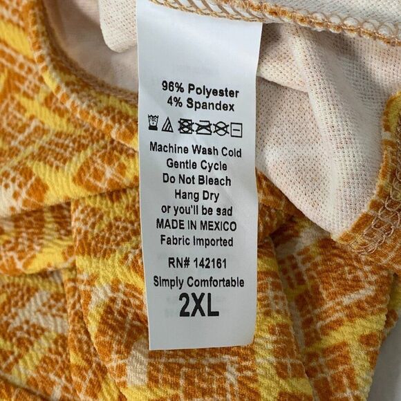 LuLaRoe Pencil Skirt sz 2XL Orange Patterned Stretch Cassie Pull on New NWT - Picture 6 of 7